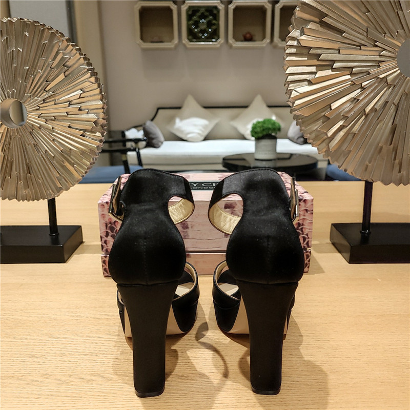 J1m*y Ch00 high heel D1am0nd chain sandals