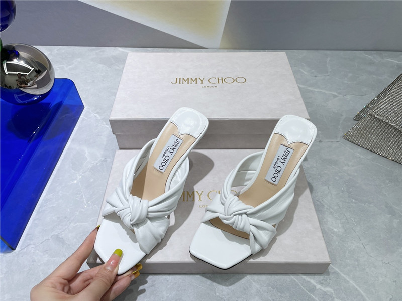 J1m*y Ch00 bow heels dupe square toe bow sandals