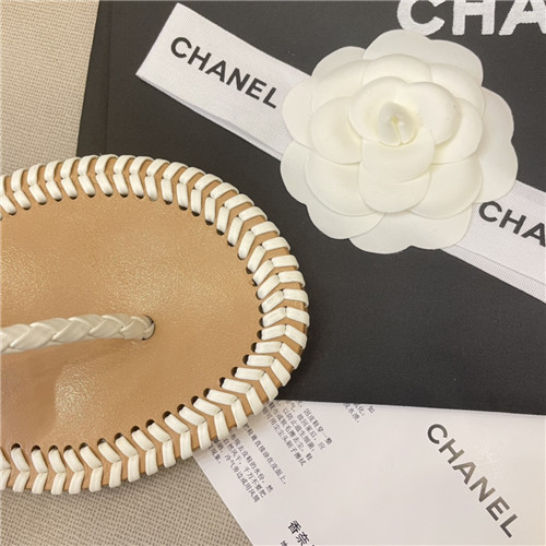 Ch**el Flat Dupes woven thong sandals