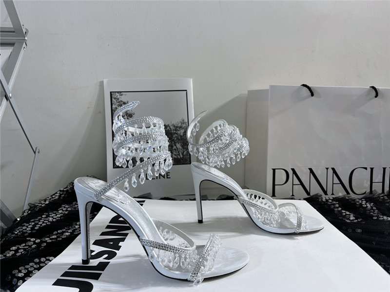 rene caovilla cleo chandelier satin sandals