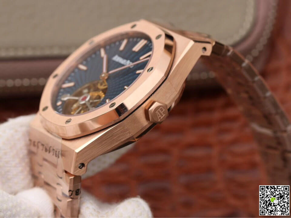 Replica Audemars P1g*et Royal Oak Tourbillon 26522OR.OO.1220OR.01 1:1 Best Edition JF Factory Blue Dial