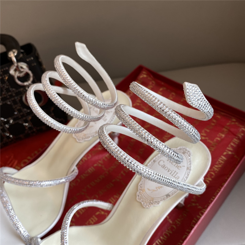 Rene Caovilla Dupe Snake Band Sandals