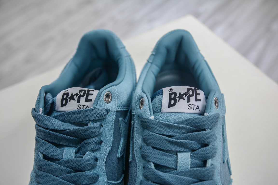 A Bathing Ape Bape Sta Low Blue Suede