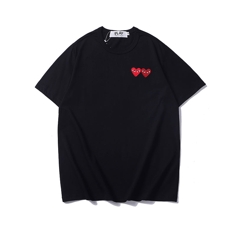 Comme Des Garcons Play Double Heart T Shirt 2333
