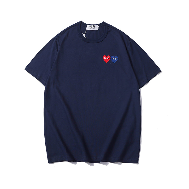 Comme Des Garcons Play Double Heart T Shirt 2333