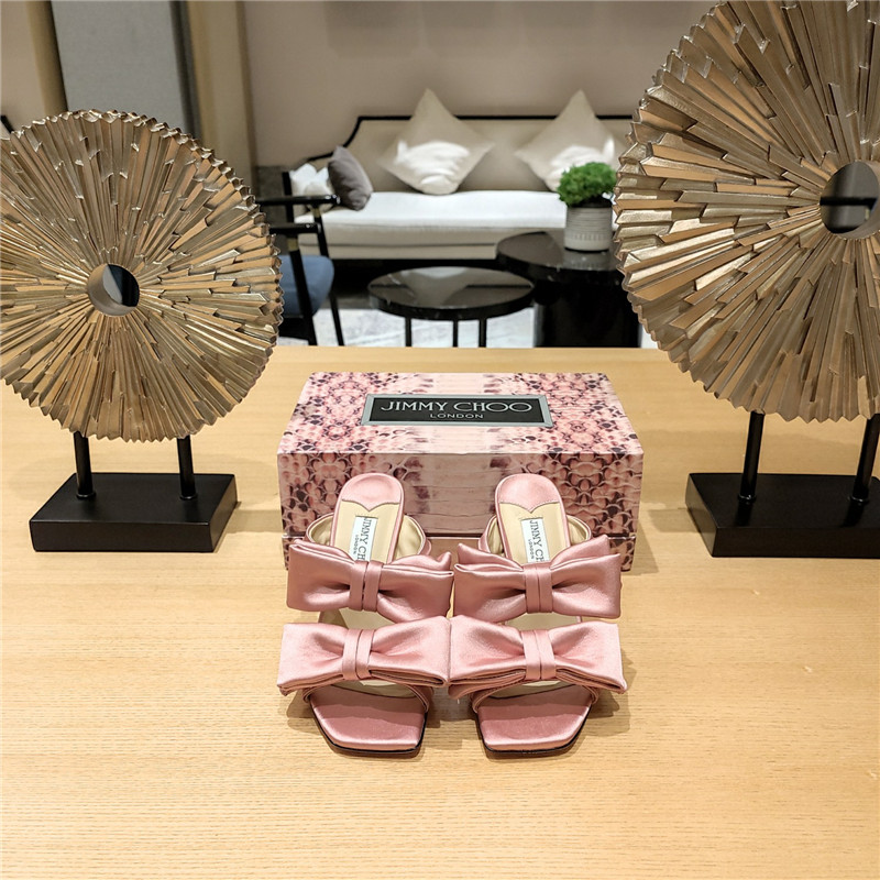 J1m*y Ch00 bow heels dupe bow crinkle sandals