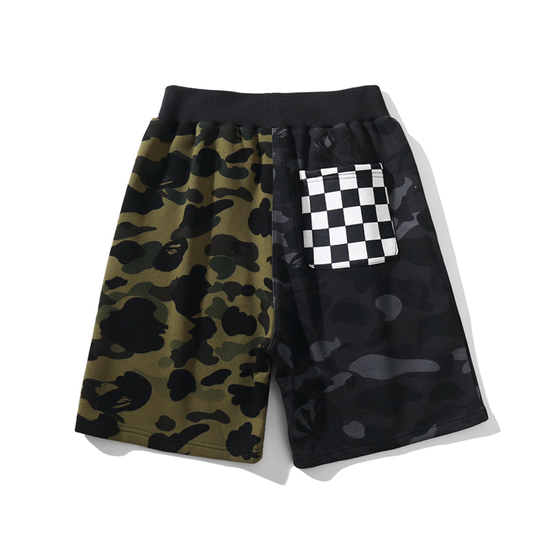 BAPE Shorts Shark Camo Green Black Pants HDCP8716