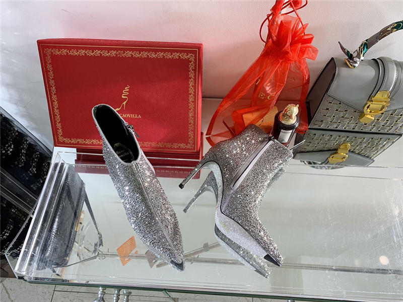 Rene Caovilla drilled pointed high heel boots