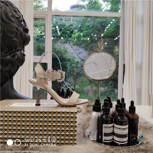 J1m*y Ch00 crystal high heel sandals