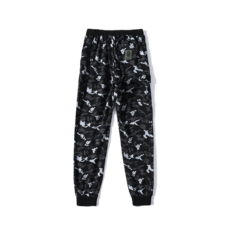 BAPE Camo Track Pants Sweatpants Black Grey HDCP8773