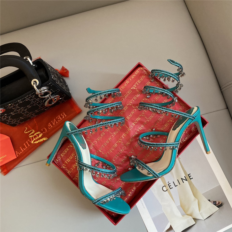 Rene Caovilla Classic Snake Wrap Sandals