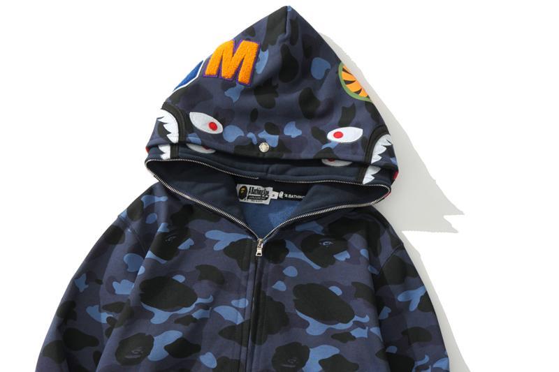 BAPE 1st Color Camo Shark Double Full Zip Hoodie
