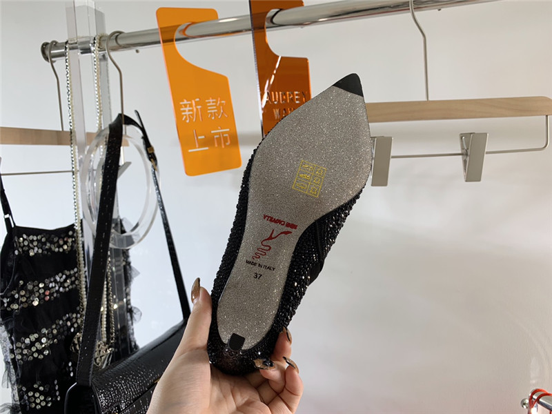 Rene Caovilla drilled pointed high heel booties