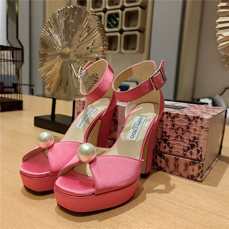 J1m*y Ch00 high heel D1am0nd chain sandals