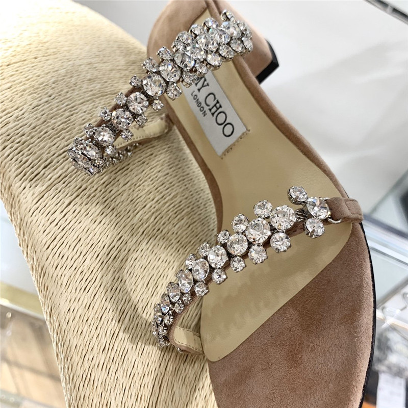 J1m*y Ch00 Pearl Heels Dupe Rhinestone Low Heel Sandals