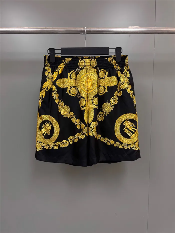 2023ss Versace Pure Silk Shorts