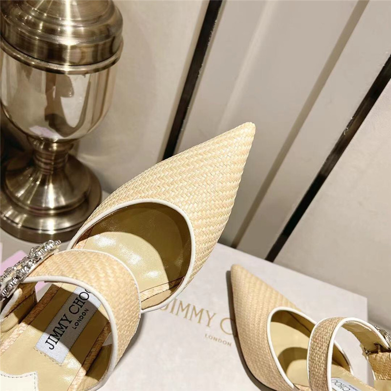 J1m*y Ch00 Buckle Heeled Sandals