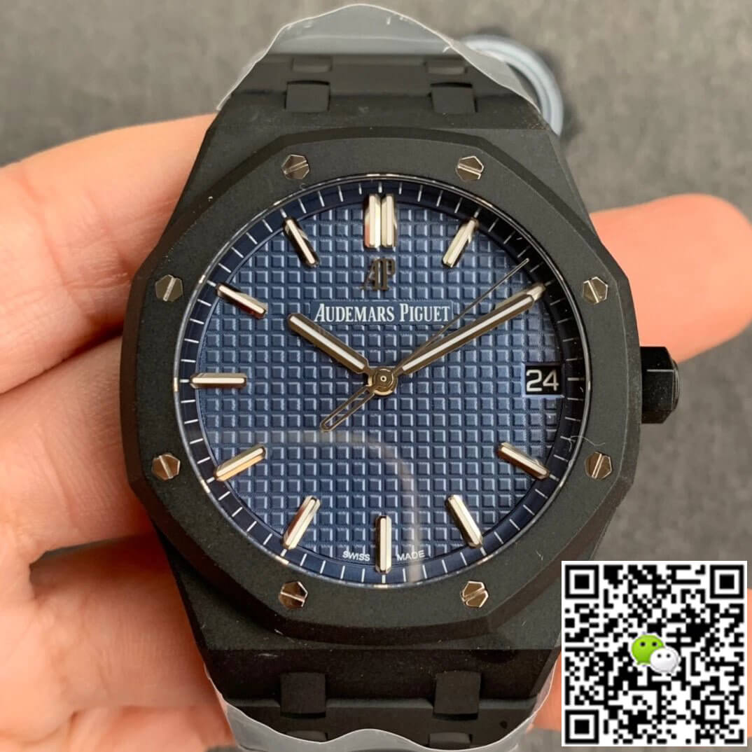 Replica Audemars P1g*et Royal Oak 15500 DLC Version 1:1 Best Edition ZF Factory Blue Dial
