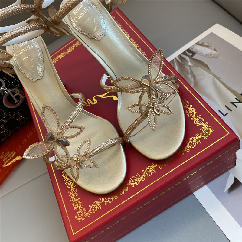 Rene Caovilla Heels Dupe latest butterfly strap high-heeled sandals
