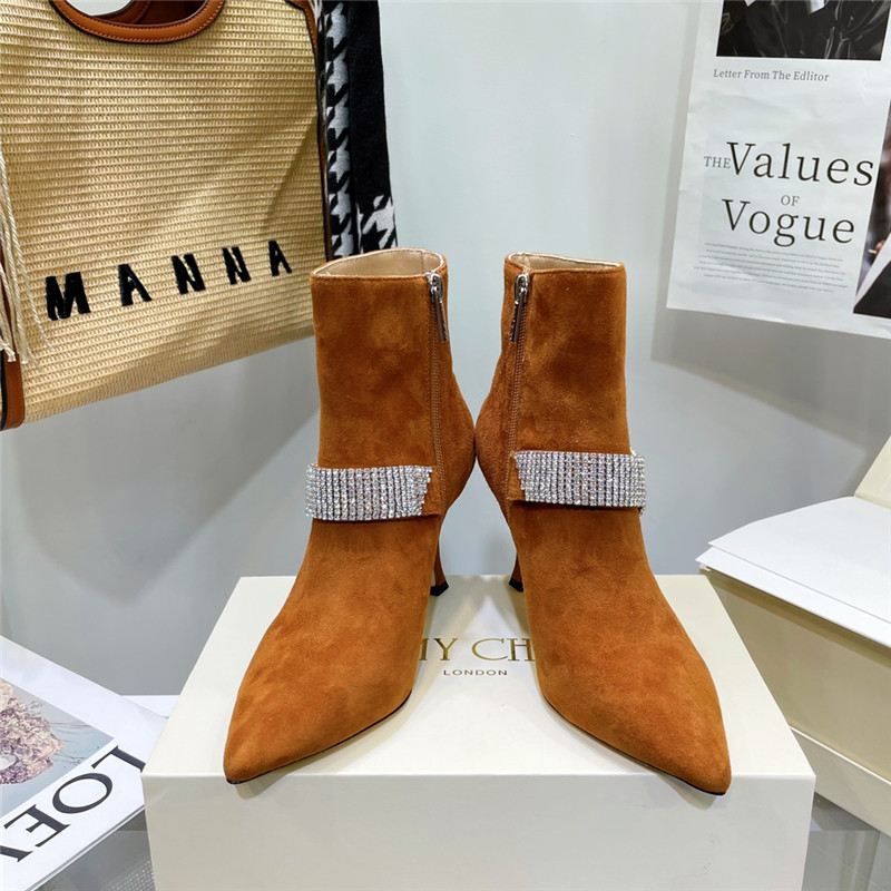 J1m*y Ch00 high heel short boots