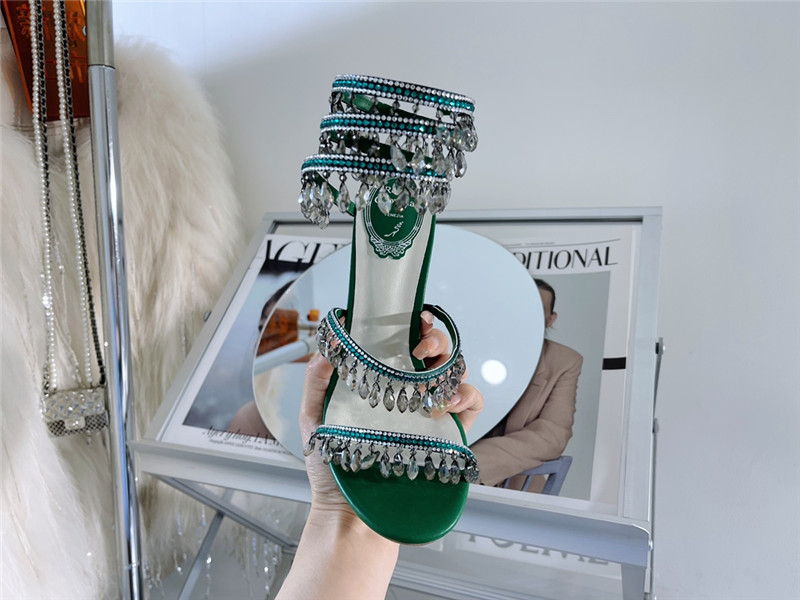 rene caovilla cleo chandelier satin sandals