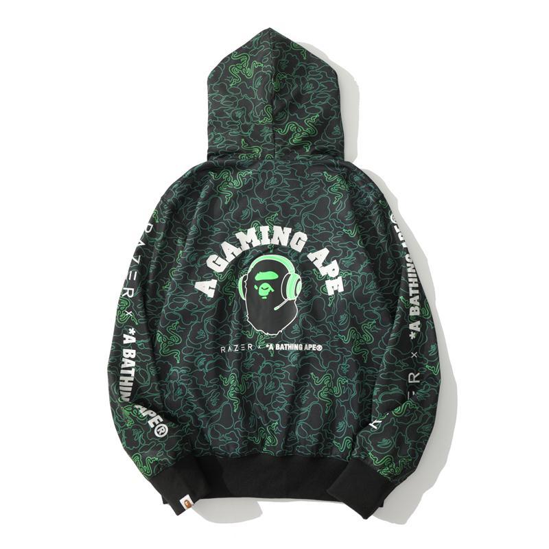 Bape x RAZER Hoodie Camo Green