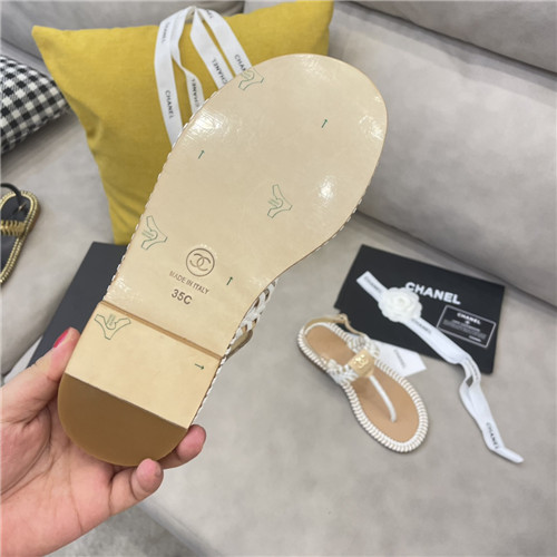 Ch**el Flat Dupes woven thong sandals