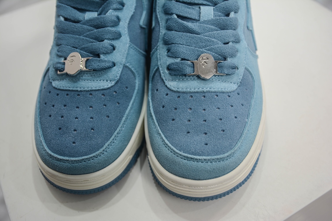 A Bathing Ape Bape Sta Low Blue Suede