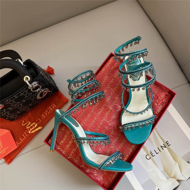 Rene Caovilla Classic Snake Wrap Sandals