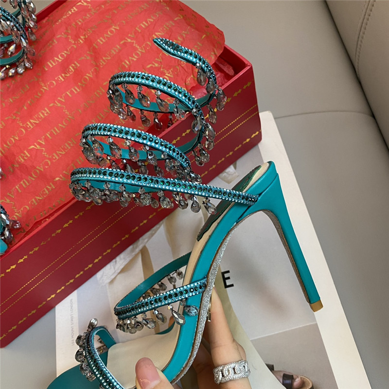 Rene Caovilla Classic Snake Wrap Sandals