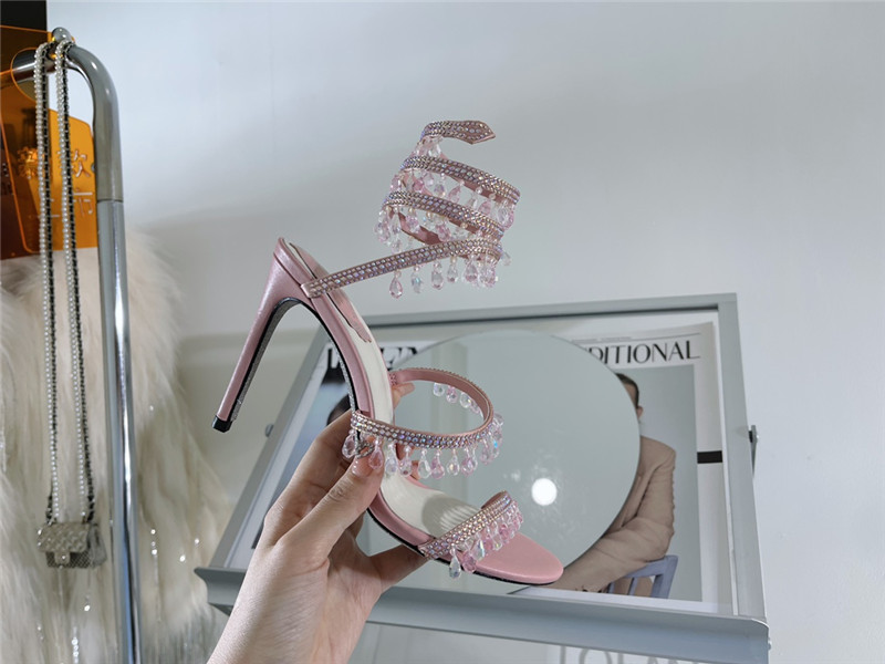 rene caovilla cleo chandelier satin sandals