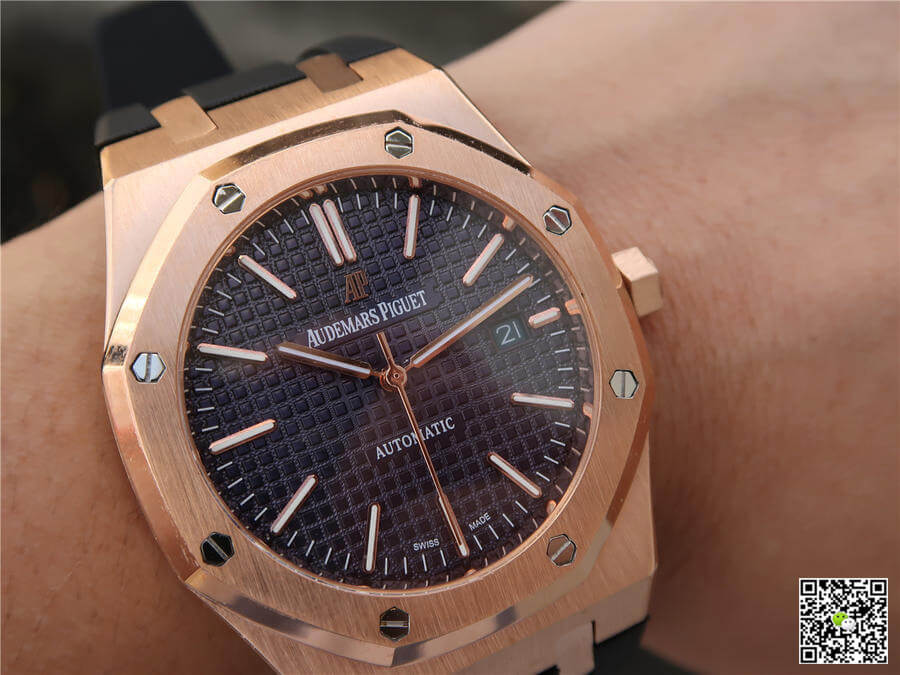 Replica Audemars P1g*et Royal Oak 15400 1:1 Best Edition Rose Gold Blue Dial