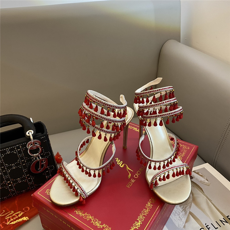 Rene Caovilla Dupe Classic snake wrap sandals