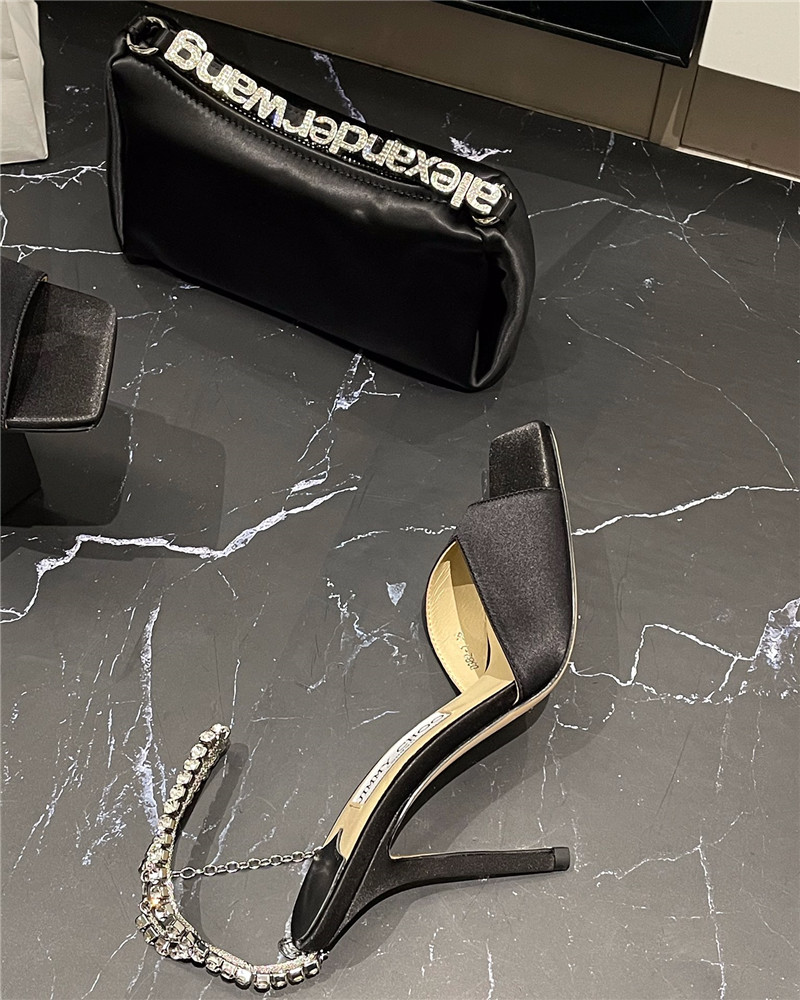 J1m*y Ch00 new ice fish mouth high-heeled sandals