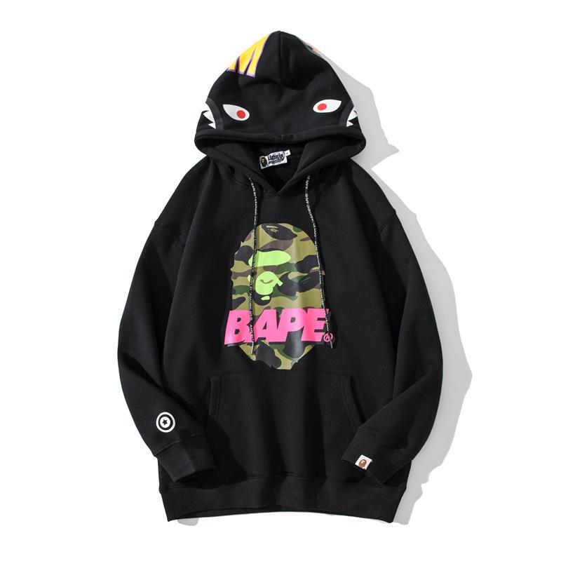 Bape Camo Shark Hoodie Black