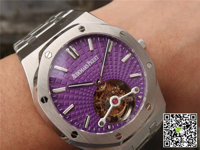 Replica Audemars P1g*et Royal Oak Tourbillon 26522ST.OO.1220ST.01 R8 Factory 1:1 Best Edition Swiss Tourbillon Purple Dial