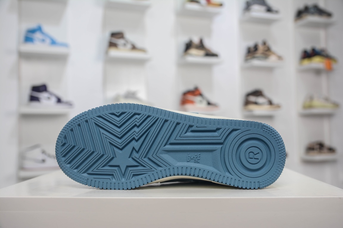 A Bathing Ape Bape Sta Low Blue Suede