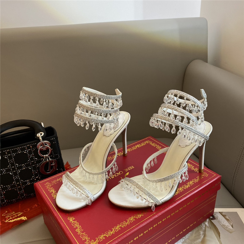 Rene Caovilla Classic Snake Wrap Sandals