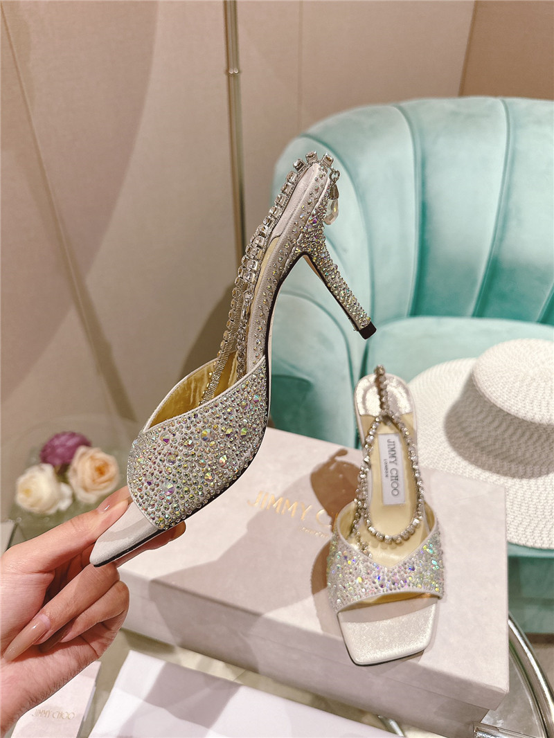 J1m*y Ch00 Pearl Heels Dupe Rhinestone Chain Heels