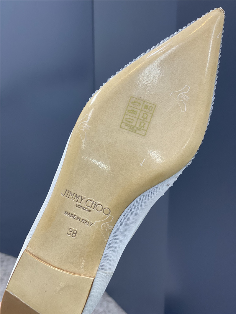 J1m*y Ch00 jc mesh hot D1am0nd high-heeled shoes