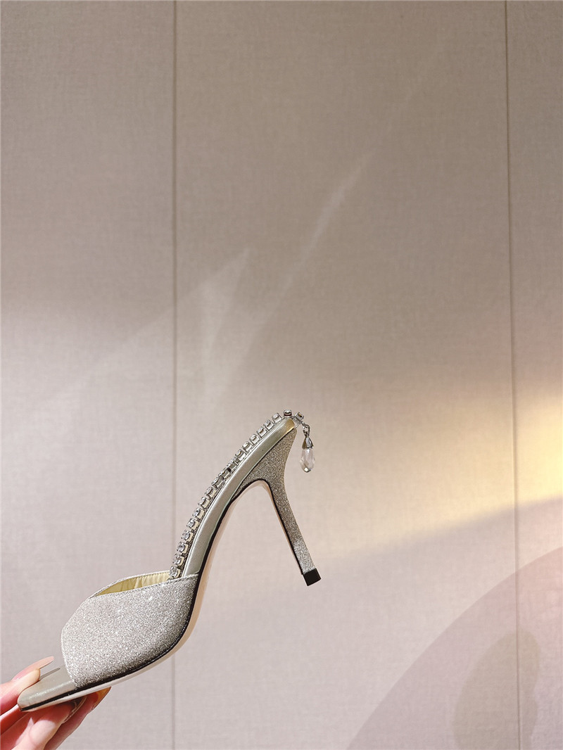 J1m*y Ch00 Pearl Heels Dupe Rhinestone Chain Heels