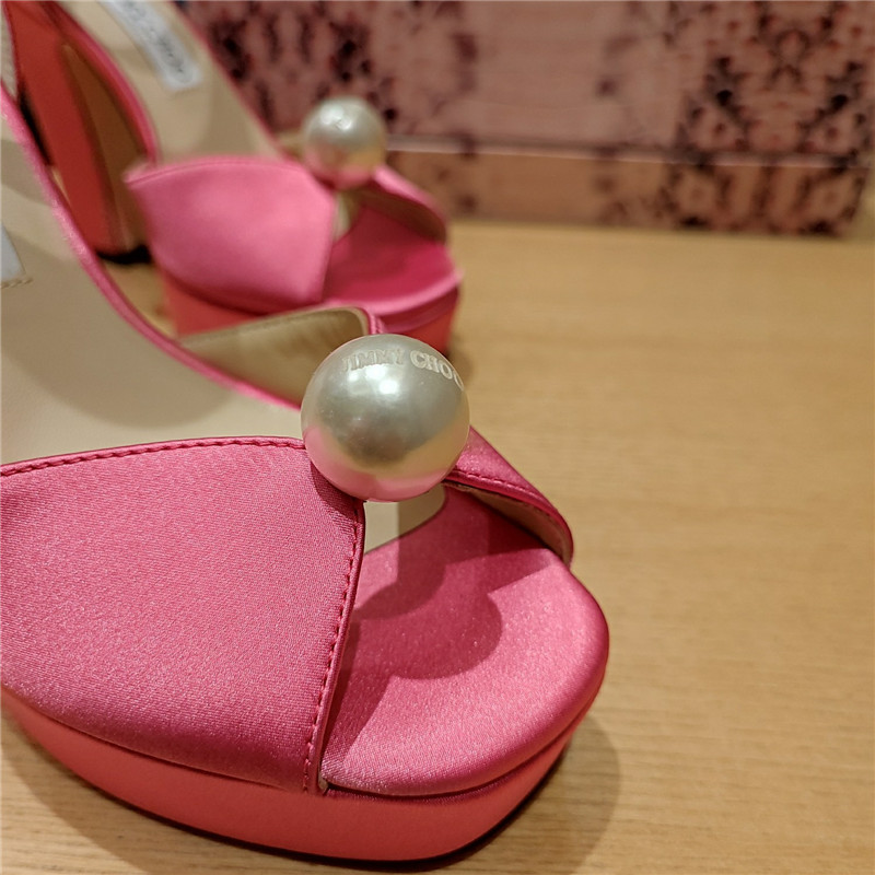 J1m*y Ch00 high heel D1am0nd chain sandals