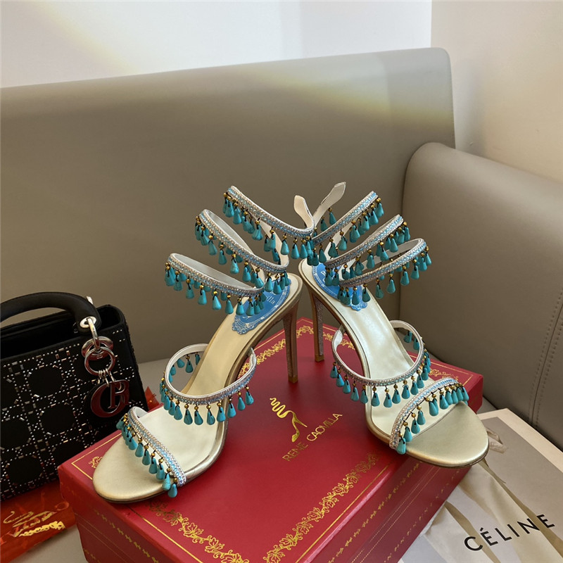 Rene Caovilla Classic Snake Wrap Sandals