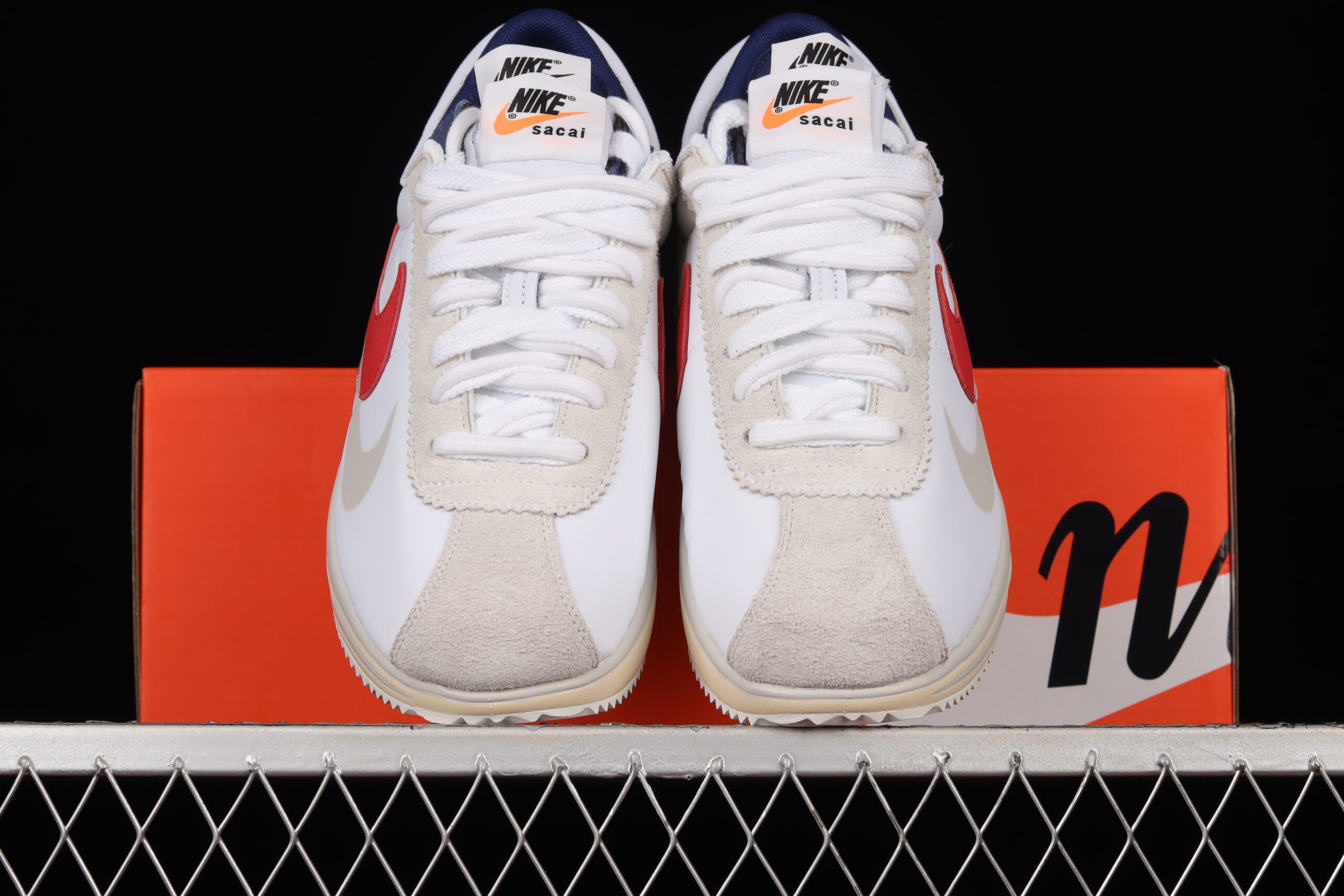 Sacai x Nike Cortez White Red Navy Blue