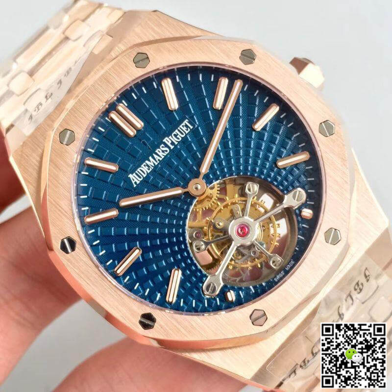 Replica Audemars P1g*et Royal Oak Tourbillon 26522OR.OO.1220OR.01 R8 Factory 1:1 Best Edition Swiss Tourbillon Blue Dial