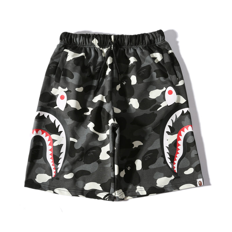 BAPE APE Shorts Shark Camo Black White Pants HDCP8610