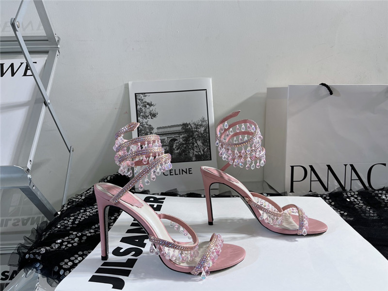 rene caovilla cleo chandelier satin sandals