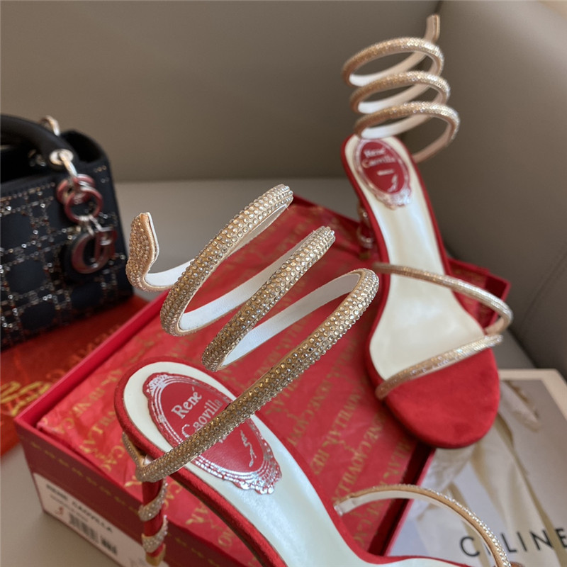 Rene Caovilla Dupe Snake Band Sandals