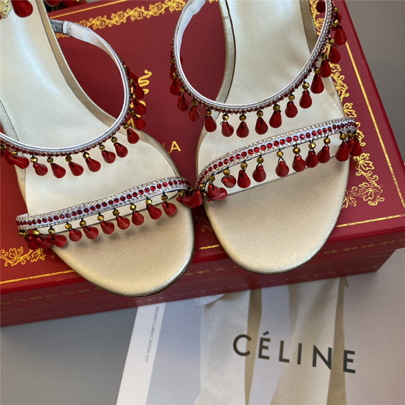 Rene Caovilla Classic Snake Wrap Sandals