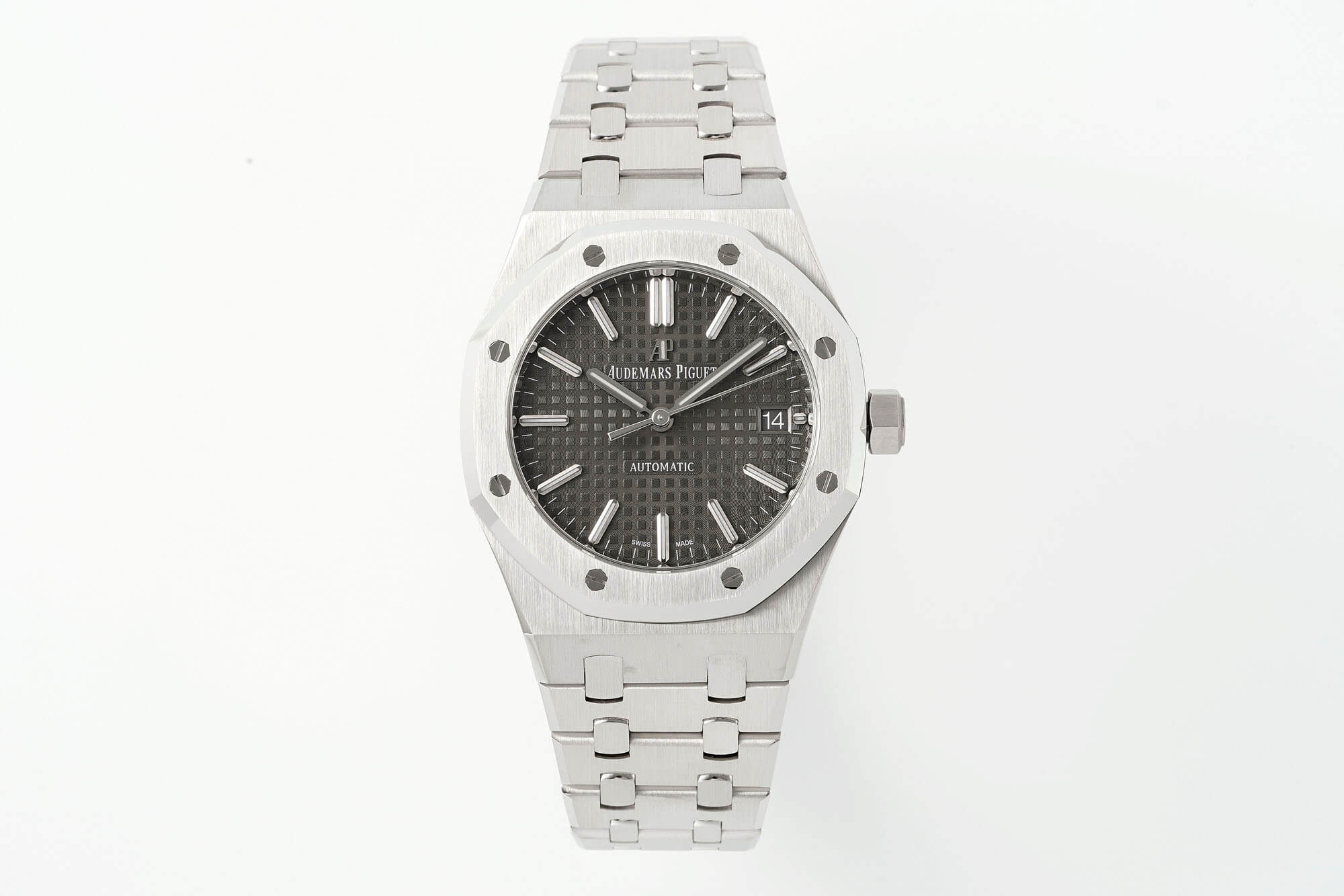 Replica Audemars P1g*et Royal Oak 15450ST.OO.1256ST.02 1:1 Best Edition APS Factory Gray Ruthenium Dial